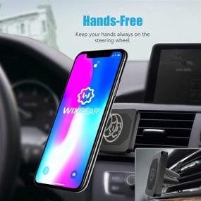 img 3 attached to 📱 WixGear Universal Air Vent Magnetic Phone Car Mount Holder for Cell Phones with Fast Swift-Snap Technology - Enhanced Square Design for a Stronger Magnetic Cell Phone Mount