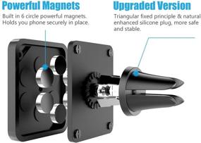 img 2 attached to 📱 WixGear Universal Air Vent Magnetic Phone Car Mount Holder for Cell Phones with Fast Swift-Snap Technology - Enhanced Square Design for a Stronger Magnetic Cell Phone Mount