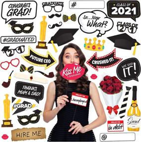 img 4 attached to 🎓 2021 Graduation Photo Booth Props Set - Class of 2021 Graduation Decorations Kit - Grad Party Supplies for Pictures & Selfies - Graduation Party Favors & Décor