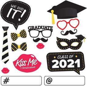 img 1 attached to 🎓 2021 Graduation Photo Booth Props Set - Class of 2021 Graduation Decorations Kit - Grad Party Supplies for Pictures & Selfies - Graduation Party Favors & Décor