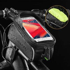 img 2 attached to 🚴 ROCKBROS Waterproof Top Tube Bike Bag – Touch Screen Bicycle Pouch & Cell Phone Holder for iPhone 12, 11, 7, 8 Plus, Xs Max (Screen Sizes up to 6.7”) – Essential Cycling Accessory