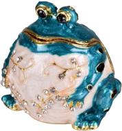 🐸 hinged frog trinket jewelry box crystal jeweled collectible frog figurine логотип