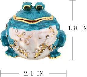 img 3 attached to 🐸 Hinged Frog Trinket Jewelry Box Crystal Jeweled Collectible Frog Figurine