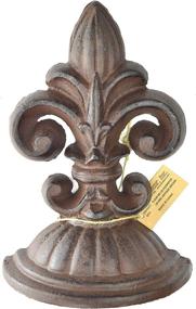 img 2 attached to 🚪 Lulu Decor, Antique Brown Fleur De Lis Door Stop Sculpture, 2 Lbs, Door Stopper