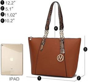 img 2 attached to 👜 MKF 2-Piece Set: Shoulder Bag & Wristlet Wallet - Stylish PU Leather Tote Satchel for Women