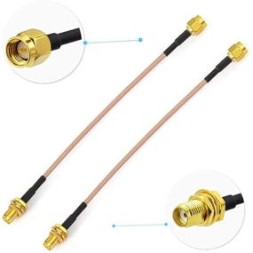 img 4 attached to Bingfu SMA Female Bulkhead Mount To SMA Male RG316 Antenna Extension Cable 6 Inch 15Cm 2-Pack Compatible With 4G LTE Router Gateway Cellular SDR USB Dongle Receiver
