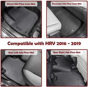 img 3 attached to 🚗 TeddyTT Heavy Duty Rubber Car Floor Mats for Honda HRV (2016-2022) - Custom Fit, Waterproof, All-Weather Protection, 3D High Edge, Odorless, 5PCS Set