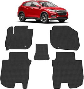 img 4 attached to 🚗 TeddyTT Heavy Duty Rubber Car Floor Mats for Honda HRV (2016-2022) - Custom Fit, Waterproof, All-Weather Protection, 3D High Edge, Odorless, 5PCS Set