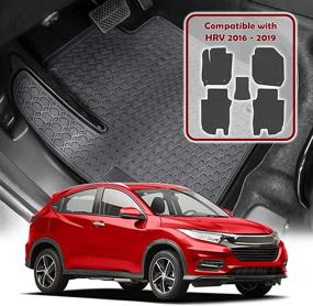 img 2 attached to 🚗 TeddyTT Heavy Duty Rubber Car Floor Mats for Honda HRV (2016-2022) - Custom Fit, Waterproof, All-Weather Protection, 3D High Edge, Odorless, 5PCS Set