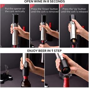 img 2 attached to 🍷 CIRCLE JOY Cordless Wine Opener Set with Foil Cutter, 7-In-1 Electric Bottle Opener for Wine and Beer - Automatic Corkscrew Gift Set including Wine Aerator Pourer, Vacuum Pump, and 2 Wine Stoppers