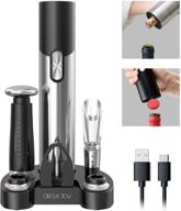 🍷 circle joy cordless wine opener set with foil cutter, 7-in-1 electric bottle opener for wine and beer - automatic corkscrew gift set including wine aerator pourer, vacuum pump, and 2 wine stoppers логотип