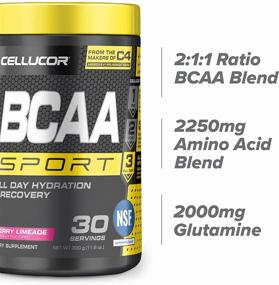 img 2 attached to 🍒 Cellucor BCAA Sport: Вишнёвый Лаймовый BCAA Порошок для спортивного напитка для оптимального гидратации и восстановления, 30 порций.