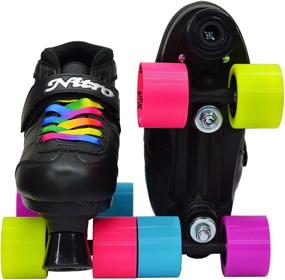 img 1 attached to 🌈 Epic Super Nitro Rainbow Roller Skates with Quad Design