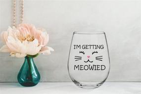 img 1 attached to 🍷 I'm Getting Meowied Funny Wine Glass 15oz - Unique Wedding Gift Idea for Fiancee, Bride, Bridal Shower Gifts - Engagement Party or Christmas Gift for Her - Evening Mug