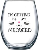 🍷 i'm getting meowied funny wine glass 15oz - unique wedding gift idea for fiancee, bride, bridal shower gifts - engagement party or christmas gift for her - evening mug logo