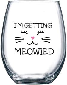 img 4 attached to 🍷 I'm Getting Meowied Funny Wine Glass 15oz - Unique Wedding Gift Idea for Fiancee, Bride, Bridal Shower Gifts - Engagement Party or Christmas Gift for Her - Evening Mug