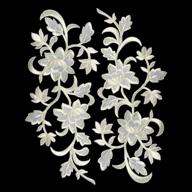 🌸 2 pieces of white flowers iron on patches for diy clothing embellishment - garment applique embroidery accessory, ideal for cheongsam skirts & clothes logo