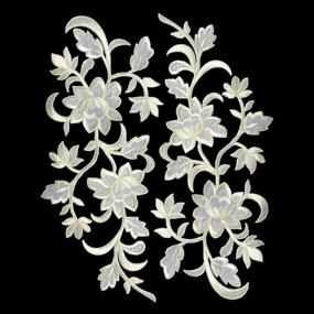 img 1 attached to 🌸 2 Pieces of White Flowers Iron On Patches for DIY Clothing Embellishment - Garment Applique Embroidery Accessory, Ideal for Cheongsam Skirts & Clothes