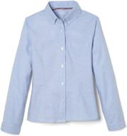 girls' oxford blouse with long sleeves by french toast logo