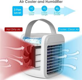img 1 attached to 🌬️ Portable 3-in-1 Air Conditioner and Evaporative Cooler - Compact Personal Air Cooler, Humidifier, and Desktop Fan with 3 Wind Speeds, Ideal for Home or Office Use