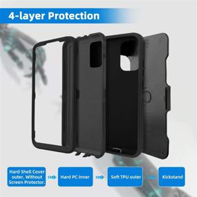 img 2 attached to 📱 Venoro Samsung Galaxy A02S Case – Premium Shockproof Full Body Protection with Kickstand and Belt Clip (Black)