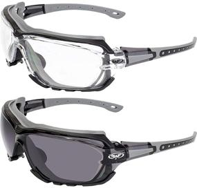 img 4 attached to Ultimate Protection: Global Vision Octane Motorcycle Safety Sunglasses with Clear and Smoke Lens ANSI Z87.1 (2 Pairs)