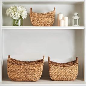 img 3 attached to Top-notch Outdoor Storage Solution: Set of 3 Natural Storage Baskets by Quality Outdoor Living - 29-BH03WH