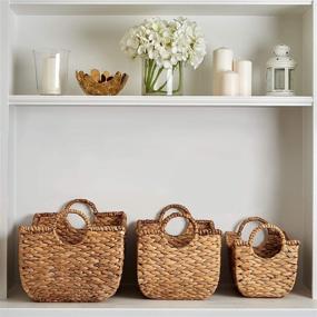 img 4 attached to Top-notch Outdoor Storage Solution: Set of 3 Natural Storage Baskets by Quality Outdoor Living - 29-BH03WH