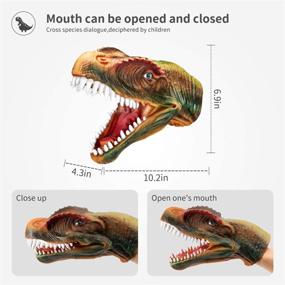 img 1 attached to 🦖 Realistic T-Rex Dilophosaurus Rajasaurus Toy