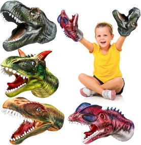 img 4 attached to 🦖 Realistic T-Rex Dilophosaurus Rajasaurus Toy