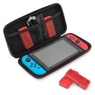 🎮 talk works nintendo switch travel case with storage - durable dual zipper carrying case, rugged handle, side pocket & divider sleeve (includes 2 game card holder cases - holds 8 game cards) logo