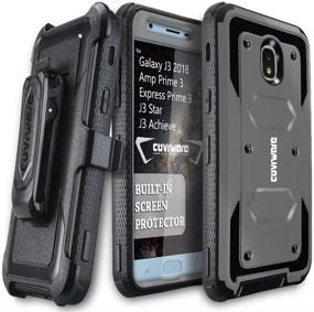 img 4 attached to 📱 COVRWARE Aegis Samsung Galaxy J3 2018 Case - Built-in Screen Protector, Full-Body Armor, Belt Clip Holster - Gray