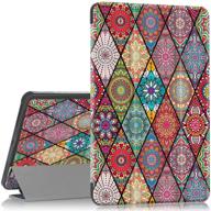 🌼 hocase galaxy tab a 10.1 (2019) mandala flowers case - premium pu leather, tri-fold stand, cute flower design - samsung galaxy tab a 10.1-inch 2019 sm-t510/sm-t515 - buy now! logo