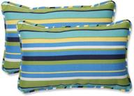 🌈 идеальные подушки topanga stripe lagoon от pillow perfect 537177, 11,5 "x 18,5", синие, упаковка из 2 штук - идеально подходят для использования как в помещении, так и на открытом воздухе. логотип