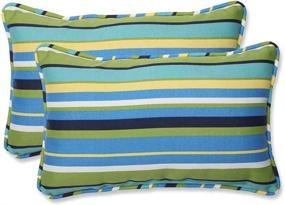 img 4 attached to 🌈 Идеальные подушки Topanga Stripe Lagoon от Pillow Perfect 537177, 11,5 "x 18,5", синие, упаковка из 2 штук - идеально подходят для использования как в помещении, так и на открытом воздухе.