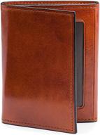 bosca leather double trifold wallet logo