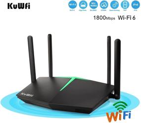img 2 attached to 🚀 High-speed KuWFi WiFi 6 Gaming Router with Bitcoin Support, Beamforming, and Gigabit Ports for Home Office