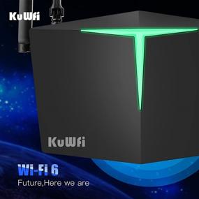 img 1 attached to 🚀 High-speed KuWFi WiFi 6 Gaming Router with Bitcoin Support, Beamforming, and Gigabit Ports for Home Office