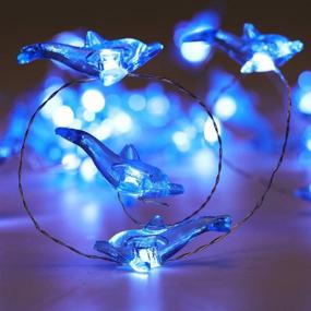 img 1 attached to 🐬 WSgift Crystal Dolphin Decorative String Lights, 18.7 Ft 40 LED USB Plug-in Silver Copper Wire Beach Theme Fairy Lights for Indoor Outdoor Decoration Projects - Cool White Color with Remote Control and Timer