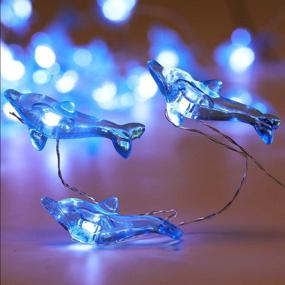 img 2 attached to 🐬 WSgift Crystal Dolphin Decorative String Lights, 18.7 Ft 40 LED USB Plug-in Silver Copper Wire Beach Theme Fairy Lights for Indoor Outdoor Decoration Projects - Cool White Color with Remote Control and Timer