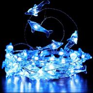 🐬 wsgift crystal dolphin decorative string lights, 18.7 ft 40 led usb plug-in silver copper wire beach theme fairy lights for indoor outdoor decoration projects - cool white color with remote control and timer логотип