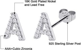 img 2 attached to 💎 Sophisticated Sterling Silver Initial Earrings: The Perfect Girls' Jewelry