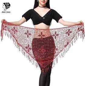 img 3 attached to 🔔 Belly Dance Hip Scarf - Hip Skirt Dancing Belt with Triangle Shawl Tassel Accents - Waist Chain for Women and Girls