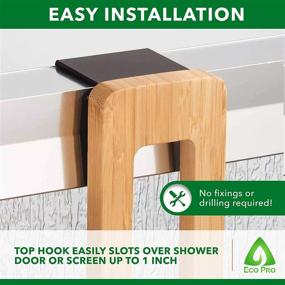 img 2 attached to 🌿 Eco-Friendly Bamboo Over The Door Shower Caddy - A Stylish and Spacious Shower Storage Solution