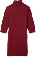 soft touch long-sleeve mock neck sweater dress for girls by amazon essentials logo
