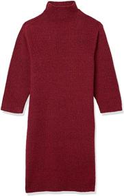 img 2 attached to Платье-свитер на длительные рукава с мокрым воротником для девочек от Amazon Essentials с приятной на ощупь текстурой.