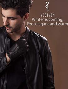 img 3 attached to 🧤 YISEVEN Deerskin Cashmere Handsewn Motorcycle Men's Gloves & Mittens: Premium Accessories for Style and Protection
