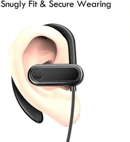 img 1 attached to 🎧 ChanGeek CGS06B: Extra Long Wired Headphones with 12FT Coiled Extension Cable and Sweatproof Over Ear Hook - Ideal for TV, PC, Workout, Exercise, and Gym