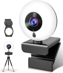 img 4 attached to 🎥 HD Webcam with Microphone Ring Light - 2K Computer Camera with Privacy Cover & Tripod, Pro Streaming Web Cam for PC/MAC/Desktop/Laptop, USB Web Camera for YouTube, Skype, Zoom, Xbox One, and Video Calling