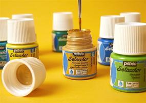 img 1 attached to PEBEO Setacolor Opaque Fabric Paint 45ml Bottle - Shimmering Gold Shade